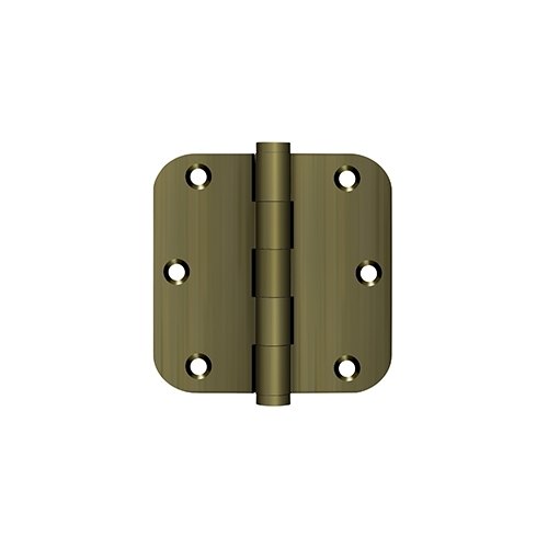 3-1/2" x 3-1/2" x 5/8" Radius Hinges in Antique Brass Pair