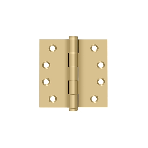 4" x 4" Square Hinges in Brushed Brass Pair