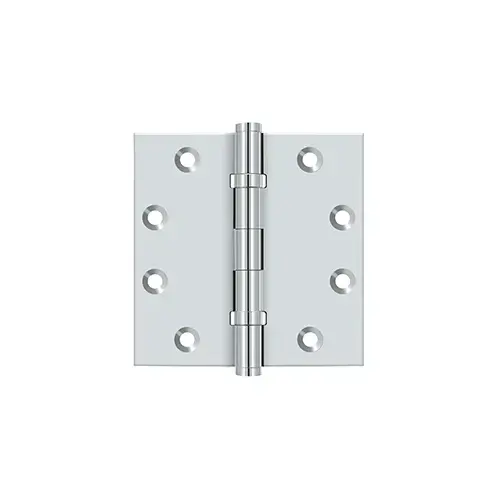 4-1/2" x 4-1/2" Square Hinges, Ball Bearings in Polished Chrome
