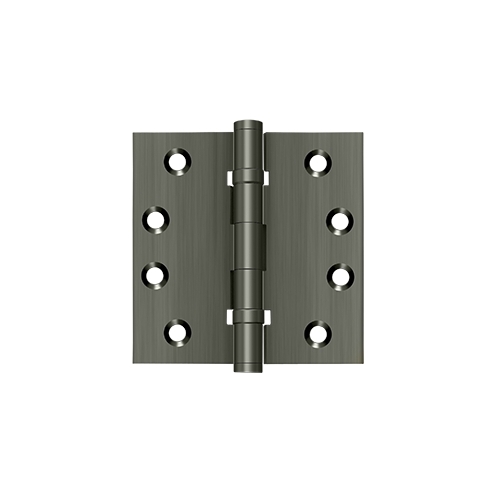 4" x 4" Square Hinges, Ball Bearings in Antique Nickel Pair