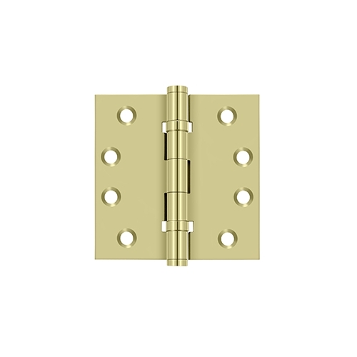 4" x 4" Square Hinges, Ball Bearings in Unlacquered Brass Unlaquered Pair