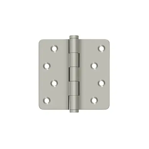 DSB4R415-RZ 4.0" x 1/4R Solid Brass Hinge Pair Satin Nickel