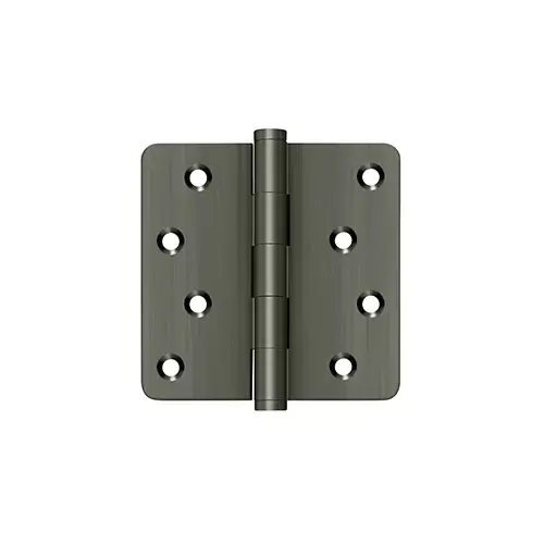 4" x 4" x 1/4" Radius Hinges / Zig-Zag in Antique Nickel Pair