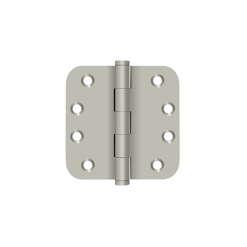 4" x 4" x 5/8" Radius Hinges in Brushed Nickel Pair