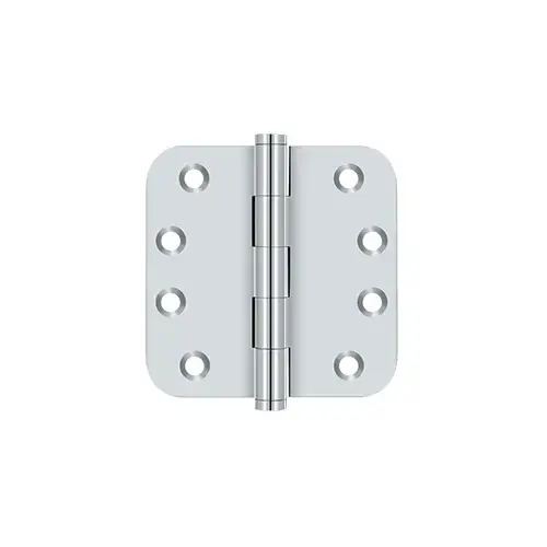 4" x 4" x 5/8" Radius Hinges in Polished Chrome Pair