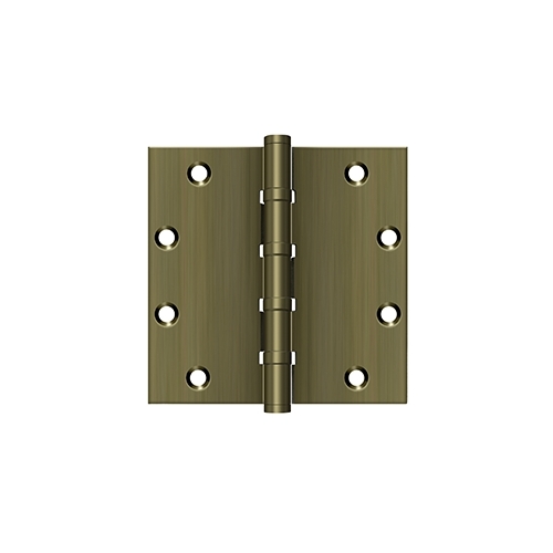 5" x 5" Square Hinges, Ball Bearings in Antique Brass Pair