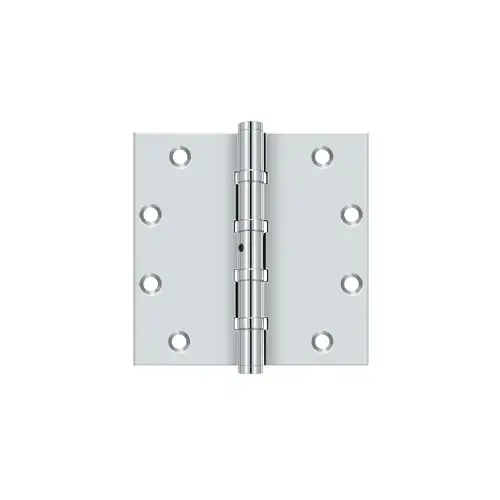 5" x 5" Square Hinges, Ball Bearings in Polished Chrome Pair