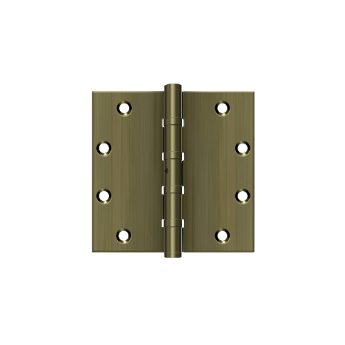 5" x 5" Square Hinges, Ball Bearings in Antique Brass Pair