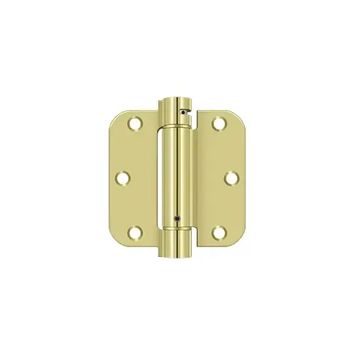 3-1/2" x 3-1/2" x 5/8" Spring Hinge in Polished Brass