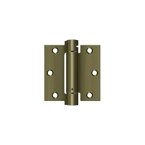 3-1/2" Height X 3-1/2" Width Square Corner Mortise Spring Hinge Square Corner Antique Brass - pack of 10