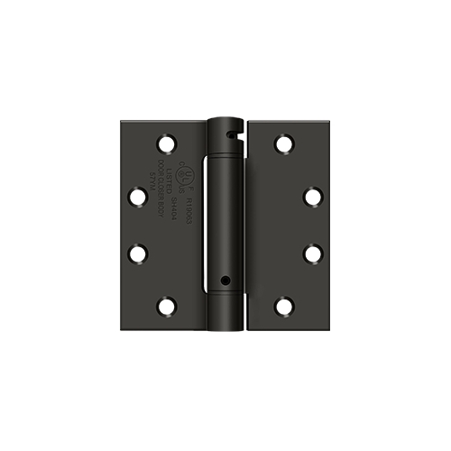 Deltana DSH45U10B 4-1/2" x 4-1/2" Spring Hinge, UL Listed in Oil-rubbed Bronze