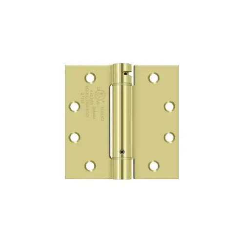 4-1/2" x 4-1/2" Spring Hinge, UL Listed in Polished Brass