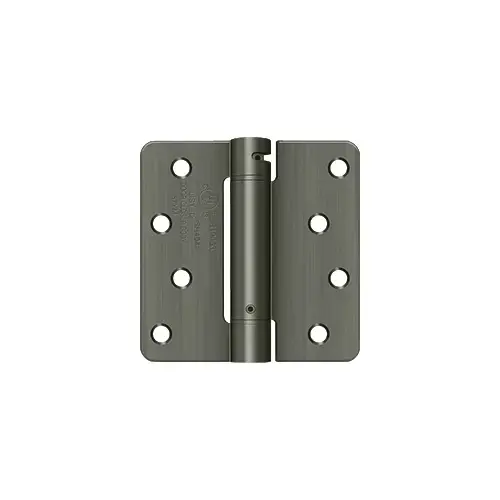 4" x 4" x 1/4" Spring Hinge, UL Listed in Antique Nickel