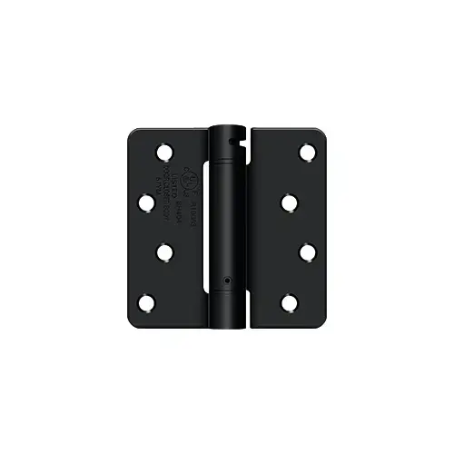 4" x 4" x 1/4" Spring Hinge, UL Listed in Paint Black