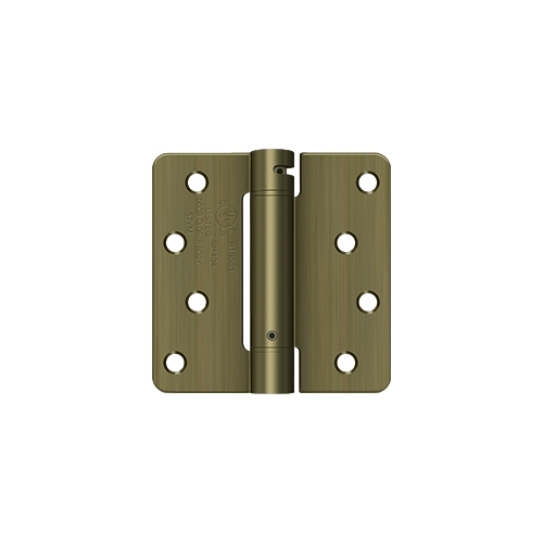 1/4" Radius UL Listed Square Corner Mortise Spring Hinge Radius Corner Antique Brass - pack of 10