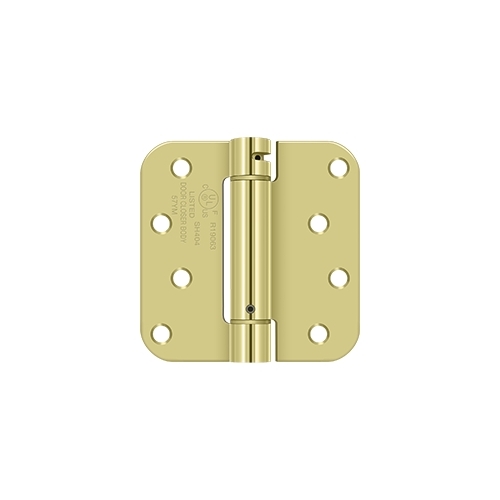 4" x 4" x 5/8" Spring Hinge, UL Listed in Polished Brass