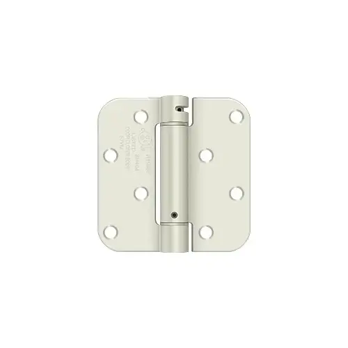 4" x 4" x 5/8" Spring Hinge Benchmark, UL Listed in Prime Coat White