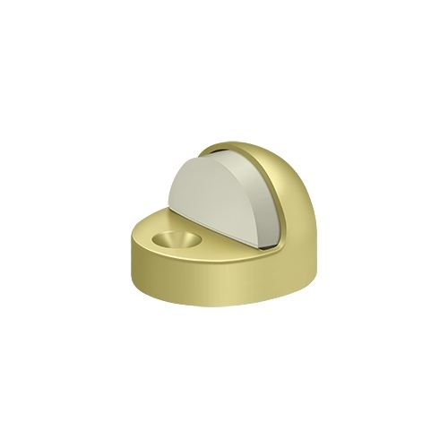 Floor Mounted Dome Shaped Door Stop High Profile Polished Brass