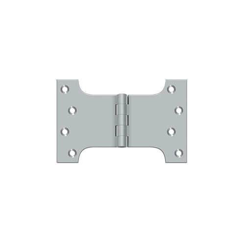 4" Height X 6" Width Square Corner Plain Bearing Mortise Parliament Hinge Brushed Chrome Pair