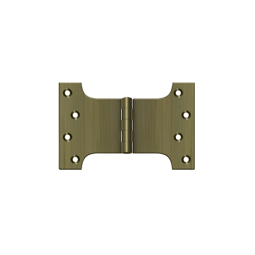 4" Height X 6" Width Square Corner Plain Bearing Mortise Parliament Hinge Antique Brass Pair