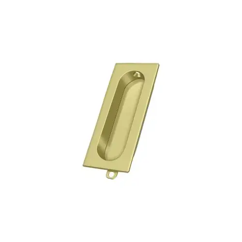 Flush Pull, Rectangle, 3-1/8" x 1-3/8" x 1/2" in Polished Brass