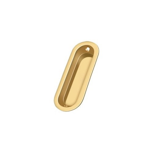 Deltana FP223CR003 Flush Pull, Oblong, 3-1/2" x 1-1/4" x 3/8" in PVD Polished Brass