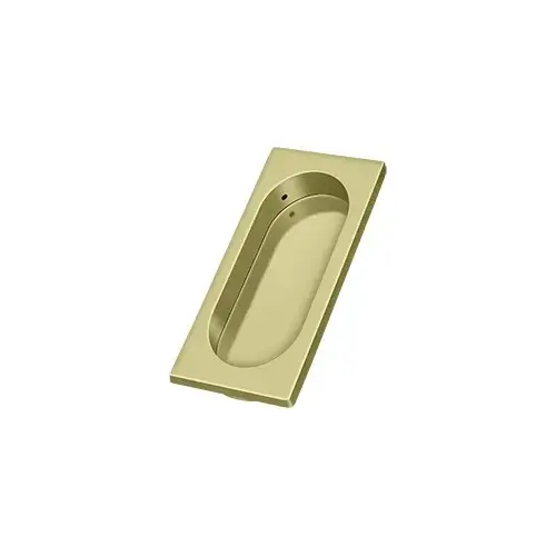 Flush Pull, Large, 3-7/8" x 1-5/8" x 3/8" in Unlacquered Brass