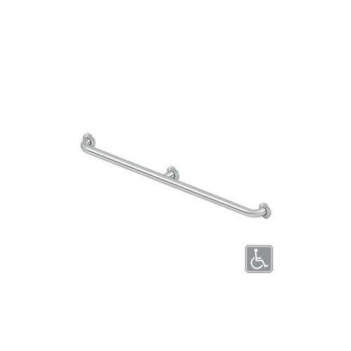 42" Center To Center Straight Grab Bar With Concealed Screw With Center Post Stainless Steel