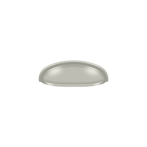 3" Center to Center Elongated Shell Cup Cabinet Pull Satin Nickel - pack of 10