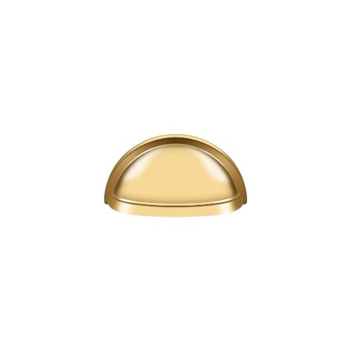 3" Center to Center Oval Shell Handle Cabinet Pull Lifetime Polished Brass - pack of 10