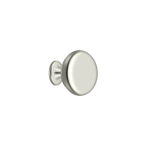 1-1/4" Diameter Mushroom Cabinet Knob Plain Polished Nickel