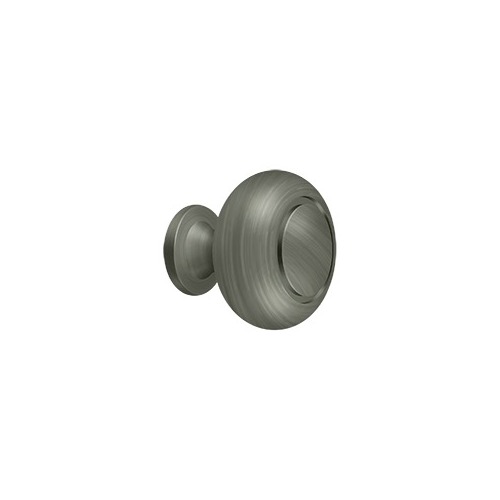 1-1/4" Diameter Mushroom Cabinet Knob Plain Antique Nickel