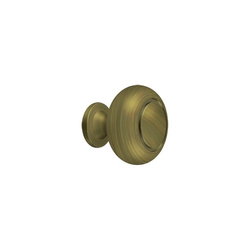 1-1/4" Diameter Mushroom Cabinet Knob Plain Antique Brass