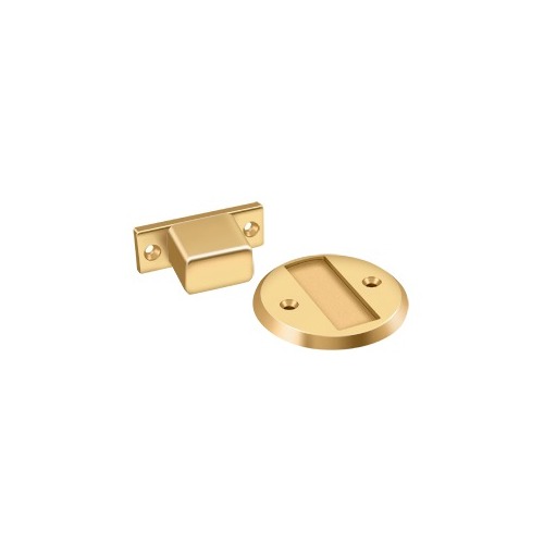 Magnetic Door Holder Flush 2-1/2" Diameter in PVD Polished Brass