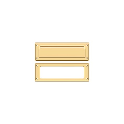 Mail Slot 8-7/8" with Interior Frame in PVD Polished Brass