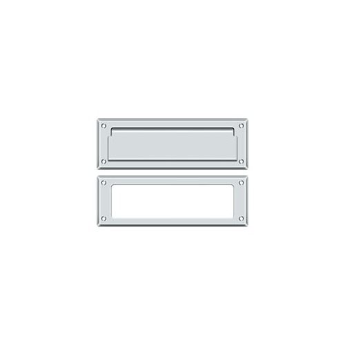 Mail Slot 8-7/8" with Interior Frame in Polished Chrome