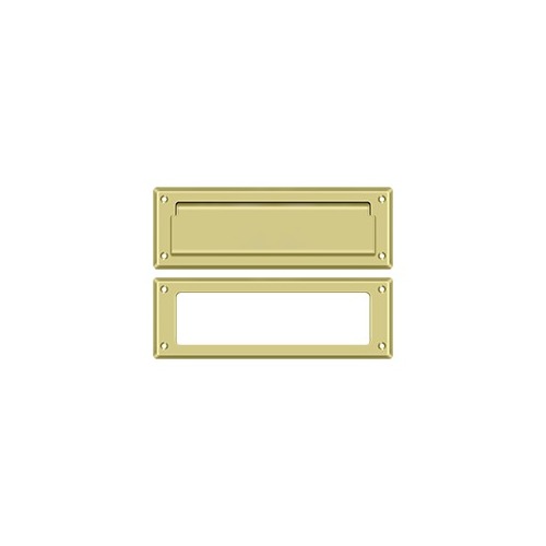 Mail Slot 8-7/8" with Interior Frame in Polished Brass