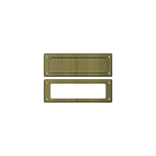 Mail Slot 8-7/8" with Interior Frame in Antique Brass