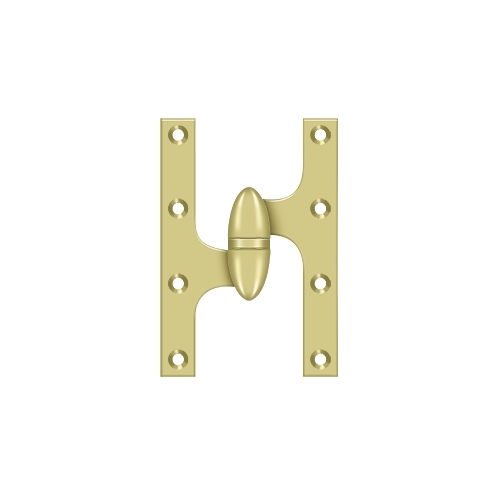 6" Height X 4" Width Olive Knuckle Door Hinge With Ball Bearing Left Hand Polished Brass