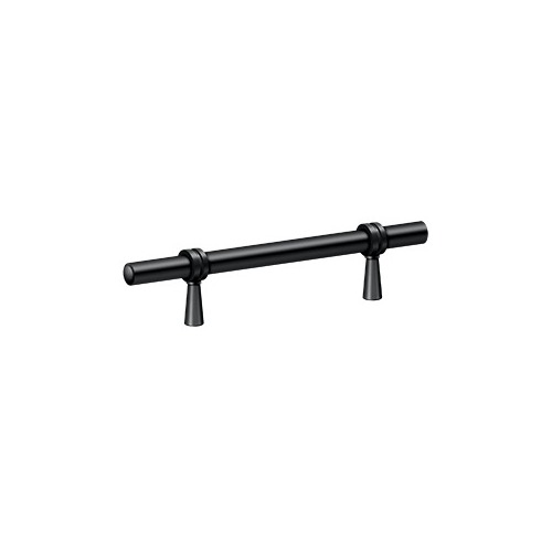 6-1/2" Length Adjustable Long Bar Cabinet Pull Black - pack of 10