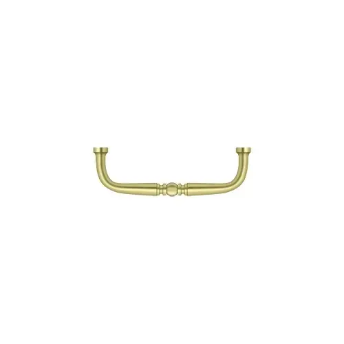 3-1/2" Center To Center Traditional Handle Cabinet Pull Polished Brass - pack of 10