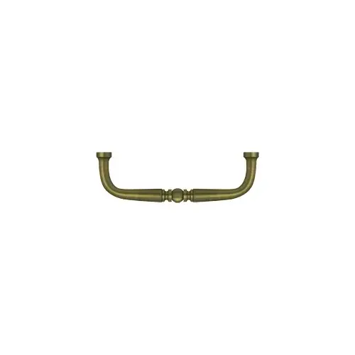 3-1/2" Center To Center Traditional Handle Cabinet Pull Antique Brass - pack of 10