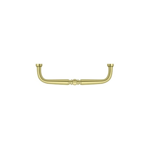 4" Center To Center Traditional Handle Cabinet Pull Polished Brass