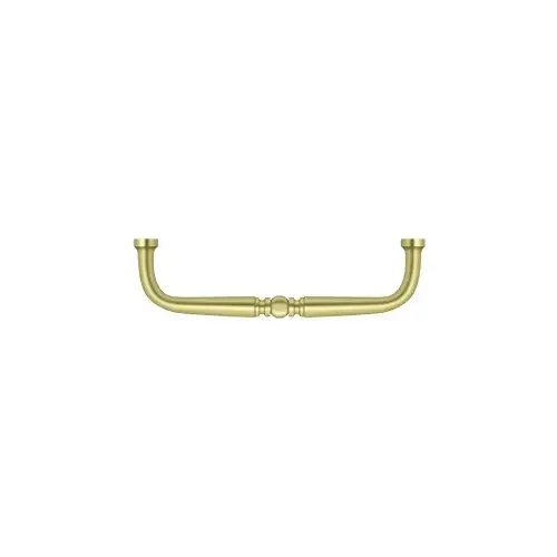 4" Center To Center Traditional Handle Cabinet Pull Polished Brass - pack of 10