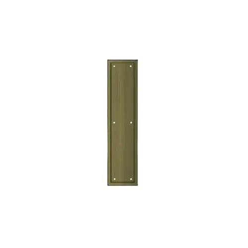 Framed Push Plate, HD, 3 1/2" x 15" in Antique Brass