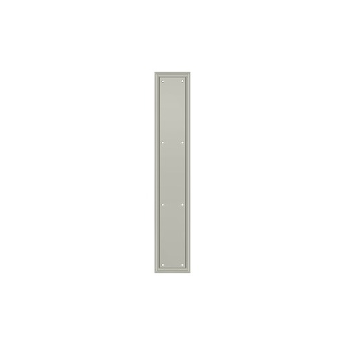 Framed Push Plate, HD, 3 1/2" x 20" in Brushed Nickel