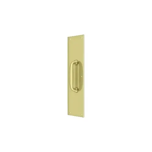 Deltana PPH55U3 Push Plate w/ Handle 3-1/2" x 15 " - Handle 5-1/4" in Polished Brass