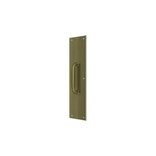 Deltana PPH55U5 Push Plate w/ Handle 3-1/2" x 15 " - Handle 5-1/4" in Antique Brass