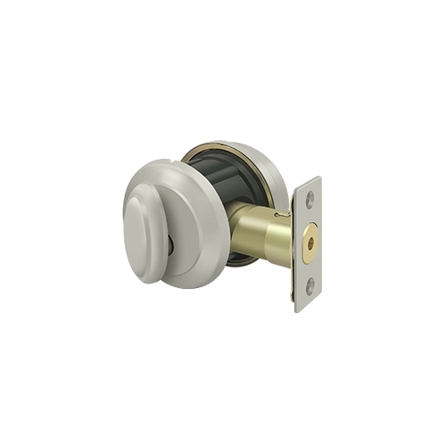 Port Royal Grade-2 Deadbolt Lock With Round Rosette Entry Satin Nickel