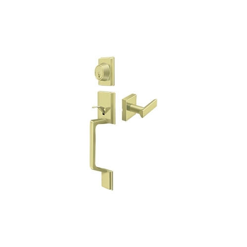 Port Royal Series Highgate Handleset With Livingston Lever Entry Polished Brass